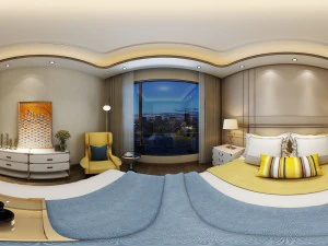 panoramic neo-classical style family bedroom space 09 3D Model