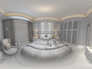 panoramic neo-classical style family bedroom space 09 3Dモデル