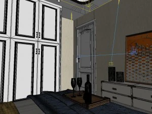 panoramic neo-classical style family bedroom space 09 3D Model