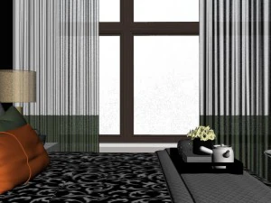 panoramic neo-classical style family bedroom space 11 3D Model