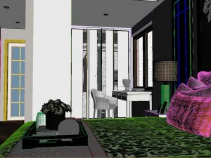 panoramic neo-classical style family bedroom space 11 3D Model