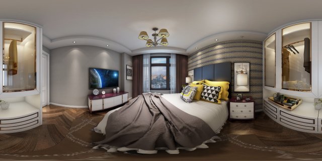 panoramic neo-classical style family bedroom space 12 3D-Modell .c4d .max .obj .3ds .fbx .stl .blend 