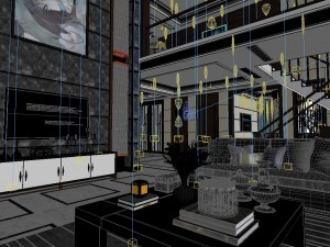 panoramic neo-classical style living room restaurant 01 3D 模型