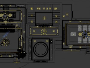 panoramic neo-classical style living room restaurant 02 3D 모델