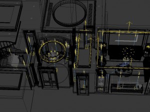 panorama 360 neo-classical style living room restaurant 03 3Dモデル