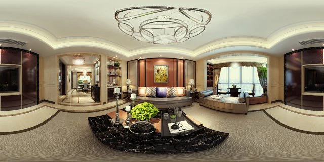 panoramic neo-classical style living room restaurant 04 3D Model .c4d .max .obj .3ds .fbx .stl .blend 