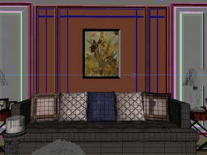 panoramic neo-classical style living room restaurant 04 3D मॉडल