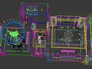 panoramic neo-classical style living room restaurant 04 3D Model