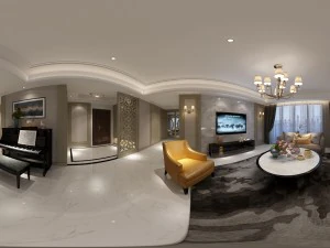 Panorama-Wohnzimmer im neoklassizistischen Stil 05 3D Modell