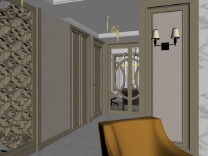 panoramic neo-classical style living room restaurant 05 3D Model