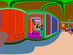 panoramic neo-classical style living room restaurant 06 Modelo 3D