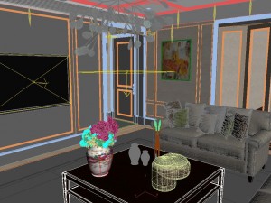 panoramic neo-classical style living room restaurant 06 Modelo 3D