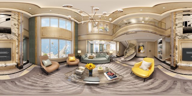 panoramic neo-classical style living room restaurant 07 Modèle 3D .c4d .max .obj .3ds .fbx .stl .blend 