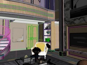 panoramic neo-classical style living room restaurant 07 Modèle 3D