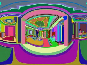 panoramik neo-klasik tarzda oturma odası restoranı 08 3D Model