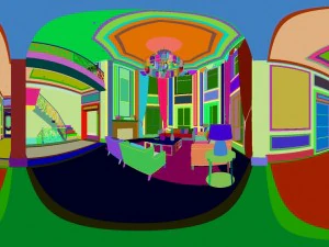 panoramic neo-classical style living room restaurant 10 3D Model