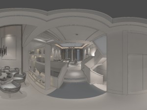 panorama 360 neo-classical style living room restaurant 11 3D Модель