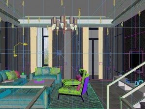 panorama 360 neo-classical style living room restaurant 11 3D Модель