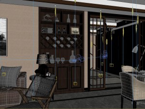 panoramic neo-classical style living room dining room 01 3D Model