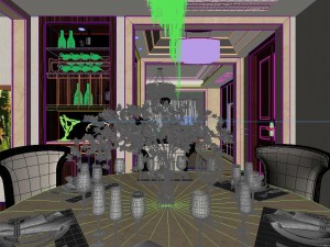 panoramic neo-classical style living room dining room 05 Modelo 3D