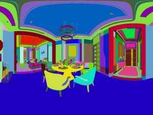 panoramic neo-classical style living room dining room 06 3D Model