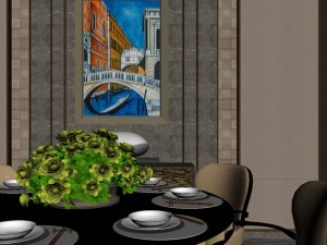 panoramic neo-classical style living room dining room 06 3D 模型