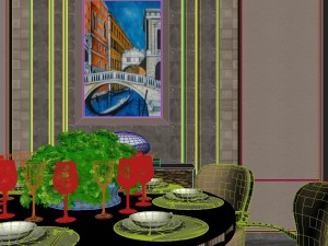 panoramic neo-classical style living room dining room 06 3D 模型