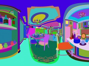 panoramic neo-classical style living room dining room 08 3D Модель