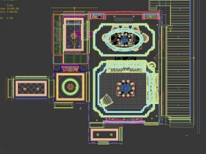 panoramic neo-classical style living room dining room 08 3D Модель
