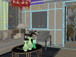 panoramic neo-classical style living room dining room 09 3D 模型