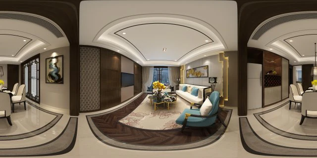 salon panoramique style n&eacute;oclassique salle &agrave; manger 10 Modèle 3D .c4d .max .obj .3ds .fbx .stl .blend 
