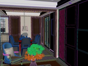 panoramic neo-classical style living room dining room 10 3D Model