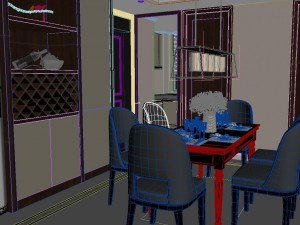 panoramic neo-classical style living room dining room 10 3D Model