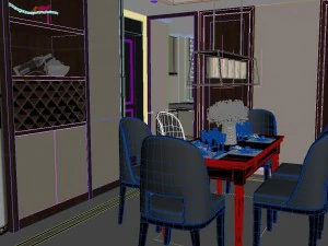 salon panoramique style n&eacute;oclassique salle &agrave; manger 10 Modèle 3D