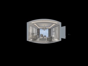 panoramic neo-classical style living room dining room 13 3D Model