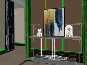 panoramic neo-classical style living room dining room 13 3D Model