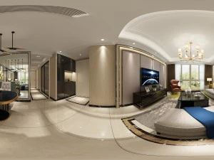 sal&oacute;n comedor panor&aacute;mico estilo neocl&aacute;sico 14 Modelo 3D