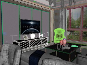 panoramic neo-classical style living room dining room 14 Modelo 3D