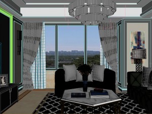panoramic neo-classical style living room dining room 15 3D Model