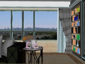 panoramic neo-classical style living room dining room 15 3D Model