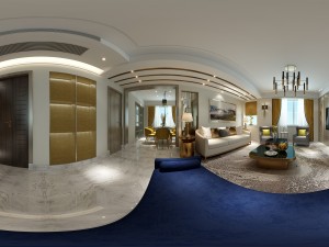 panoramic neo-classical style living room dining room 16 Modèle 3D