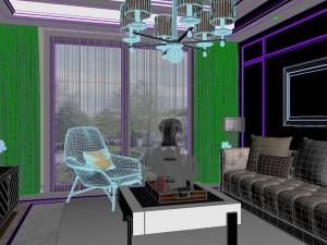 panoramic neo-classical style living room dining room 17 3D Model