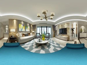 панорамна неокласичний стиль вітальня їдальня 18 3D Модель