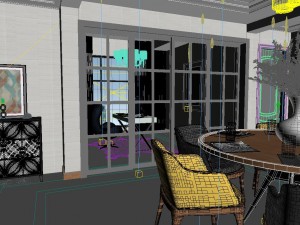 panoramic neo-classical style living room dining room 18 3D Model