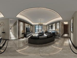 panoramic neo-classical style living room dining room 20 3D Model