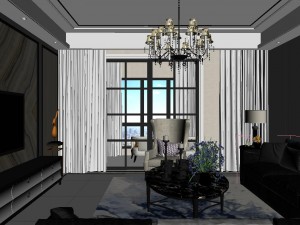 panoramic neo-classical style living room dining room 20 3D 모델