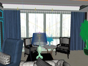 panoramic neo-classical style living room dining room 21 Modelo 3D