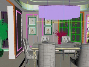 panoramic neo-classical style living room dining room 21 Modelo 3D