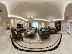 Panorama-Wohnzimmer im neoklassizistischen Stil, Esszimmer 22 3D Modell