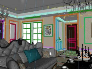 panoramic neo-classical style living room dining room 22 3D Model